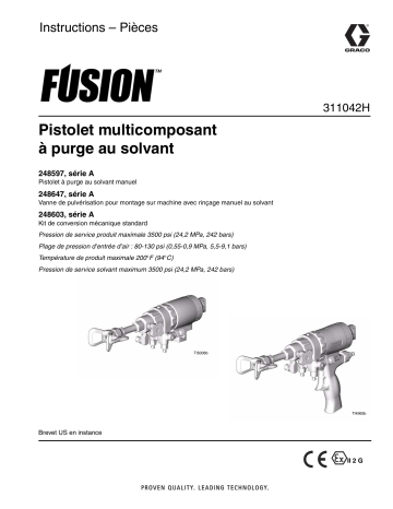 Graco 311042H - Fusion Solvent Purge Plural Component Gun Manuel du propriétaire | Fixfr