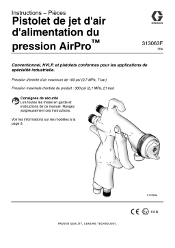 Graco 313063F, AirPro Pressure Feed Airspray Gun Mode d'emploi