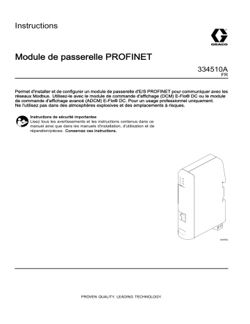 Graco 334510A, PROFINET Gateway Module Mode d'emploi | Fixfr