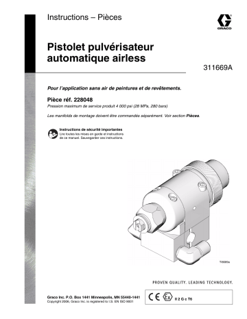 Graco 311669A - Automatic Airless Spray Guns Manuel du propriétaire | Fixfr