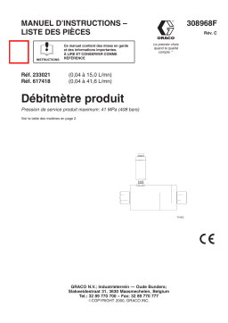 Graco 308968c , Débitmètre produit Manuel du propriétaire