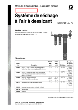 Graco 309921g , Système de séchage à lair à dessicant Manuel du propriétaire