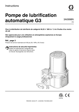 Graco 3A0998N, G3 Automatic Lubrication Pump Mode d'emploi