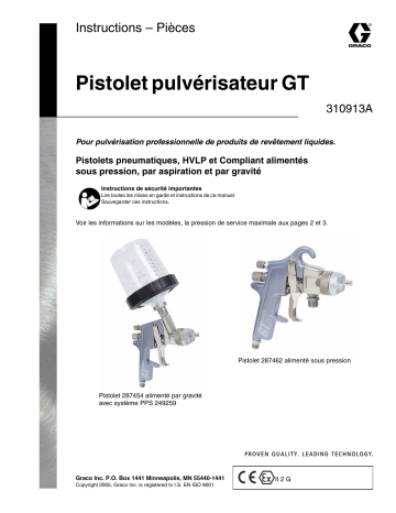 Graco 310913A GT Spray Gun Manuel du propriétaire | Fixfr