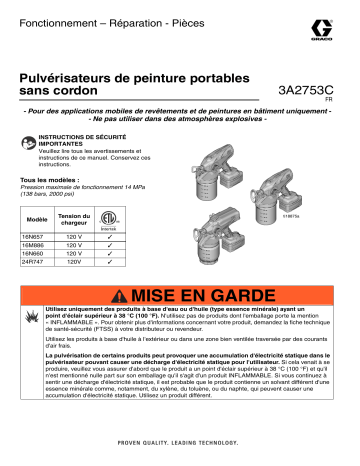 Graco 3A2753C Cordless Hand-Held Paint Sprayer Manuel du propriétaire | Fixfr