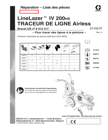 Graco 311021g , Traceurs de ligne airless LineLazer IV 200HS  Manuel du propriétaire | Fixfr