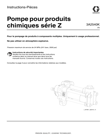 Graco 3A2540K - Z-Series Chemical Pump Mode d'emploi | Fixfr