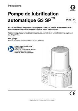 Graco 3A5513A, Pompe de lubrification automatique G3 SP Manuel du propriétaire