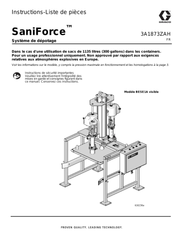Graco 3A1873ZAH- SaniForce™ Système de dépotage Mode d'emploi | Fixfr