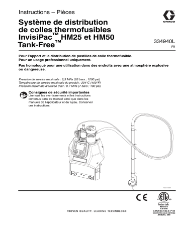 Graco 334940L - Système de distribution de colles thermofusibles InvisiPac HM25 et HM50 Tank-Free Mode d'emploi | Fixfr