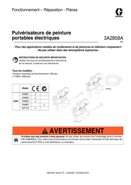 Graco 3A2858A - Electric Hand-Held Paint Sprayer Manuel du propriétaire