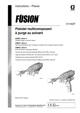 Graco 311042F Fusion Solvent Purge Plural Component Gun Manuel du propriétaire