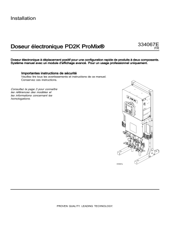 Graco 334067E, Doseur électronique PD2K ProMix® Manuel du propriétaire | Fixfr