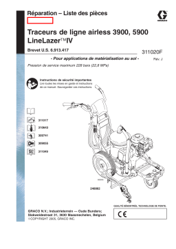 Graco 311020j , Traceurs de ligne airless LineLazer IV 3900 et 5900  Manuel du propriétaire