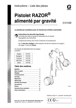 Graco 312103E- RAZOR Gravity Feed Gun Manuel du propriétaire