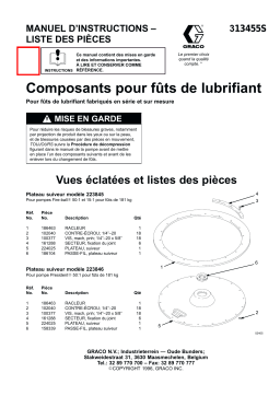 Graco 313455s , Composants pour fûts de lubrifiant Manuel du propriétaire