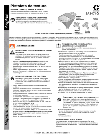 Graco 3A3471F, réparation, pistolets texturés, français Manuel du propriétaire | Fixfr