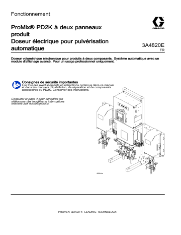 Graco 3A4820E, ProMix® PD2K à deux panneaux produitDoseur électrique pour pulvérisation automatique  Manuel du propriétaire | Fixfr