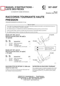 Graco 307705B, RACCORDS TOURNANTS HAUTE PRESSION, MANUEL D’ Mode d'emploi