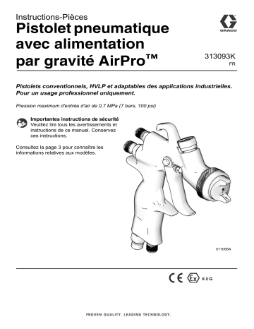 Graco 313093K, Pistolet pneumatique avec alimentation par gravité AirPro Mode d'emploi | Fixfr