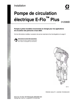 Graco 312086b E-Flo Electric Circulation Pump Installation manuel