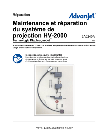 Graco 3A6240A, Maintenance et réparation du système de projection HV-2000, Réparation Manuel du propriétaire | Fixfr