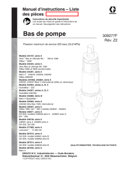 Graco 309277z2 , Bas de pompe Manuel du propriétaire