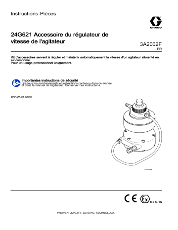 Graco 3A2002F, 24G621 Accessoire du régulateur de vitesse de l'agitateur Mode d'emploi | Fixfr