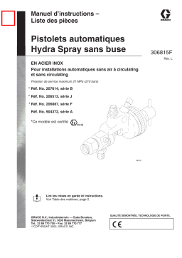 Graco 306815f , Pistolets automatiques Hydra Spray sans buse Manuel du propriétaire