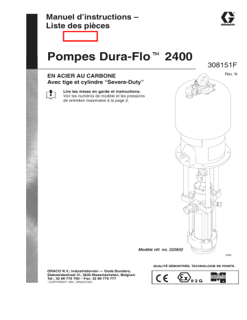 Graco 308151n , Pompes Dura-Flo 2400 Manuel du propriétaire | Fixfr