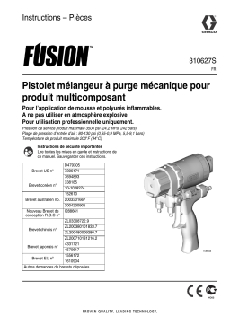 Graco 310627S - Pistolet mélangeur à purge mécanique pour produit multicomposant  Manuel du propriétaire