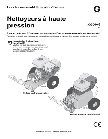 Graco 333040G, 2525DD, 2532DD, 3027DD, 3032DD, 4040DD, 4040DDC, 4040BD, 4040BDC, Pressure Washers Manuel du propriétaire | Fixfr