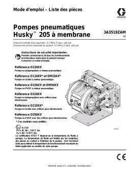 Graco 3A3519ZAM, Husky 205 Air-Operated Diaphragm Pumps Mode d'emploi