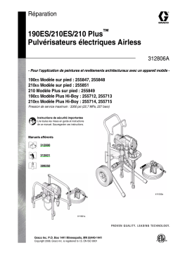 Graco 312806A 190ES/210ES/210 Plus Electric Airless Sprayer Repair Manuel du propriétaire