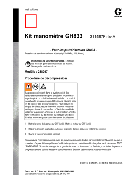 Graco 311487a , Kit manomètre GH833 Manuel du propriétaire