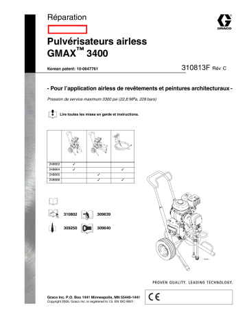 Graco 310813c , Pulvérisateurs airless GMAX 3400  Manuel du propriétaire | Fixfr