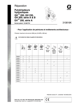 Graco 310816K, GH 200, GH 230, GH 300, EH 200 Manuel du propriétaire