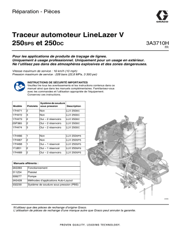 Graco 3A3710H, Traceur automoteur LineLazer V 250SPS et 250DC, Réparation - Pièces, Français Manuel du propriétaire | Fixfr