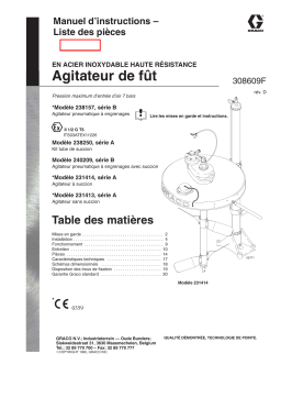 Graco 308609d , Agitateur de fût Manuel du propriétaire