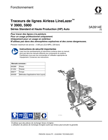 Graco 3A3914E, Traceurs de lignes Airless LineLazer V 3900, 5900, séries Standard et Haute Production (HP) Auto, Fonctionnement, Français Manuel du propriétaire | Fixfr