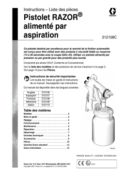 Graco 312108C - RAZOR Siphon Feed Gun Manuel du propriétaire