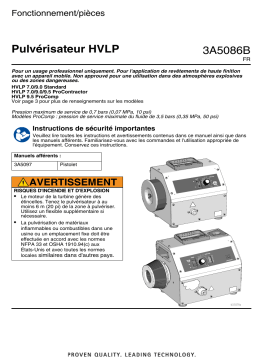 Graco 3A5086B, FinishPro HVLP 7.0/9.0/9.5, Generic, 7.0/9.0 Standard, 7.0/9.0/9.5 ProContractor, 9.5 ProComp, Fonctionnement/pièces, Français, France Manuel du propriétaire