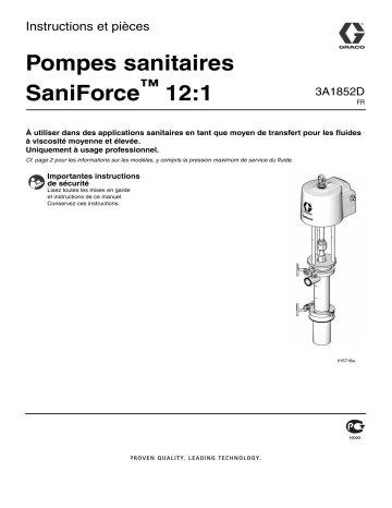 Graco 3A1852D, SaniForce 12:1 Sanitary Pumps Mode d'emploi | Fixfr