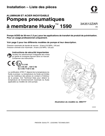 Graco 3A3512ZAR, Pompes pneumatiques à membrane Husky 1590 Manuel du propriétaire | Fixfr