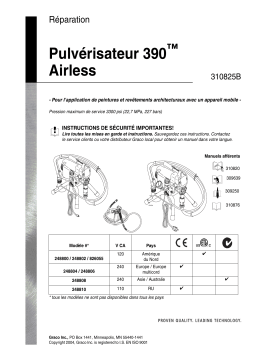 Graco 310825b 390ST Repair Manuel du propriétaire