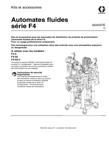 Graco 3A4037E - Automates fluides série F4 Kits et accessoires, Français Manuel du propriétaire | Fixfr