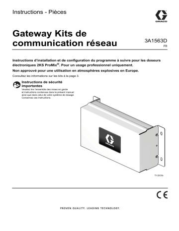 Graco 3A1563D, Gateway Kits de communication réseau Mode d'emploi | Fixfr