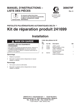 Graco 309079a , Kit de réparation produit 241699 Manuel du propriétaire