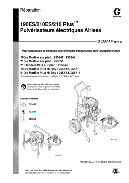 Graco 312805Fa - 190ES/210ES/210 Plus Electric Airless Sprayer Repair Manuel du propriétaire