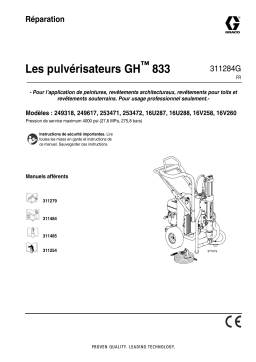 Graco 311284G - GH833 Sprayer Repair Manuel du propriétaire